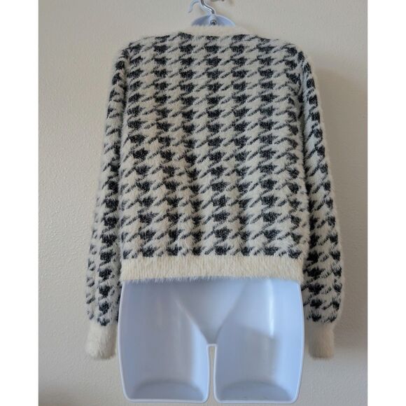 Willow & Wind Fuzzy Knit 2-pc Houndstooth Cardigan & Tank Set  Sz XS - Picture 3 of 9